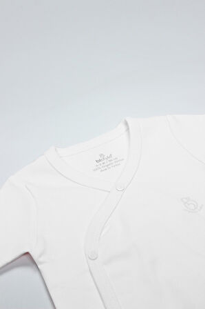 Organik Natural Basic Style Kruvaze Yarım Kol Body BS17101 Beyaz