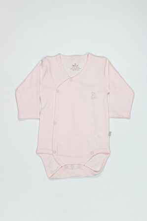 Organik Natural Basic Style Kruvaze Uzun Kol Body BS17102 Pembe