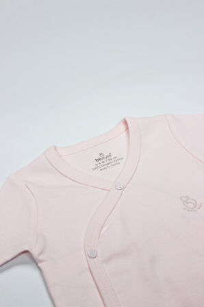 Organik Natural Basic Style Kruvaze Yarım Kol Body BS17101 Pembe