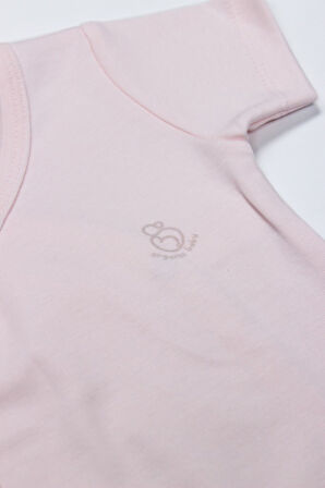 Organik Natural Basic Style Kruvaze Yarım Kol Body BS17101 Pembe
