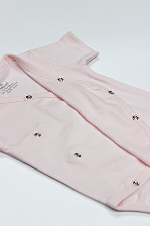 Organik Natural Basic Style Kruvaze Yarım Kol Body BS17101 Pembe