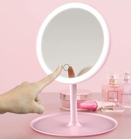 Led Işıklı Dokunmatik Makyaj Aynası 3 Kademeli Işık Ayarlı