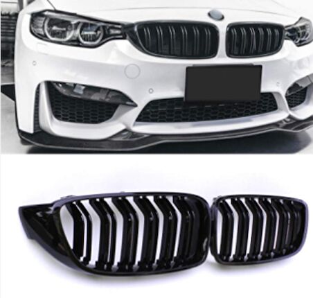 Bmw F32-F33 ön böbrek panjur pianoblack 2013+ m4 çift tırnak