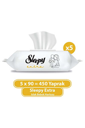 Nessiworld Sleepy Ekstra Islak Havlu Mendil 5x90 450 Yaprak