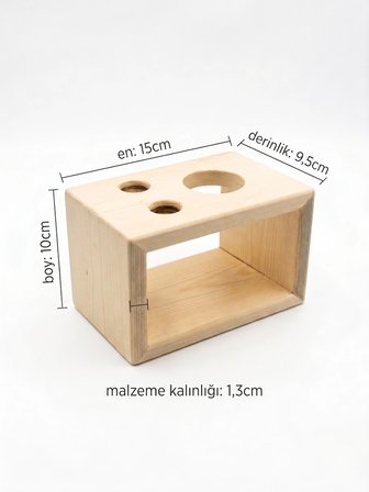 NestWoodTr Ham Doğal Ahşap Minimal Banyo Düzenleyici, Diş Fırçalık - Macunluk, Diş Fırçası Standı (HAM AHŞAP)