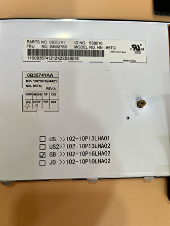 Lenovo Thinkpad X1 Type 1293, 1294 Xi Hybrid 04W1000 NN-85N0 X1 notebook Türkçe led klavye
