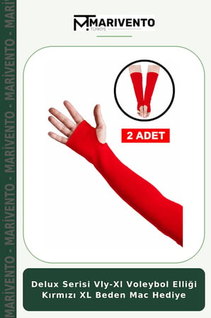Delux Serisi Vly-Xl Voleybol Elliği Kırmızı XL Beden Mac Hediye