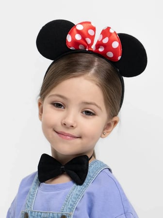 Premium Giyim Oyun Parti Malzemesi Minnie Mouse Kostüm Seti Taç Kuyruk Papyon Gösteri Seti