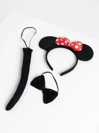 Premium Giyim Oyun Parti Malzemesi Minnie Mouse Kostüm Seti Taç Kuyruk Papyon Gösteri Seti