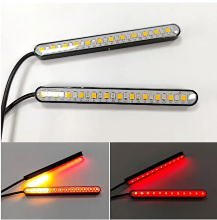 24 Smd Led Çakarlı Stop  Kayar sinyal 10cm