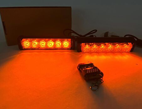 Turuncu OffRoad - Panjur Çakar Led 2li Çakarlı Modlu Kumandalı 12v-24v