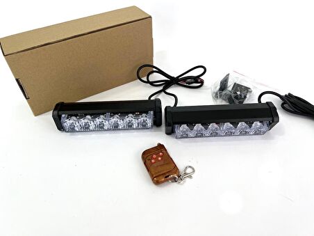 Turuncu OffRoad - Panjur Çakar Led 2li Çakarlı Modlu Kumandalı 12v-24v