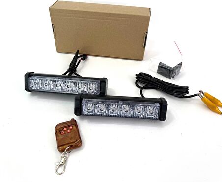 Turuncu OffRoad - Panjur Çakar Led 2li Çakarlı Modlu Kumandalı 12v-24v