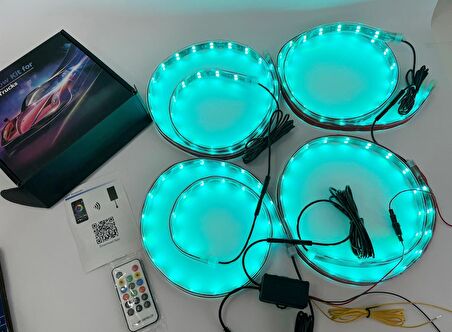 App Kontrollü Araç Altı Animasyonlu Kayar ColorFull Renkli Led - Sinyal Modüllü  120cm*90cm