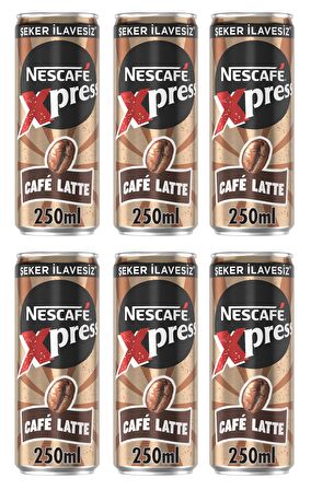 Nescafe Xpress Cafe Latte Şekersiz Soğuk Kahve 250 Ml X 6 Adet