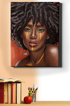 Sayılarla Boyama Seti Kasnaklı Afrikalı Model 40 X 50 Cm