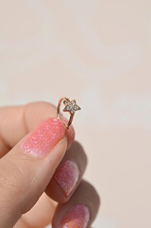 Sıkıştırmalı Kıkırdak Küpesi Mini Yıldız Earcuff