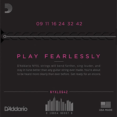 DADDARIO NYXL0942 ELEKTRO GİTAR TEL SETİ, 09-42, SUPER LIGHT