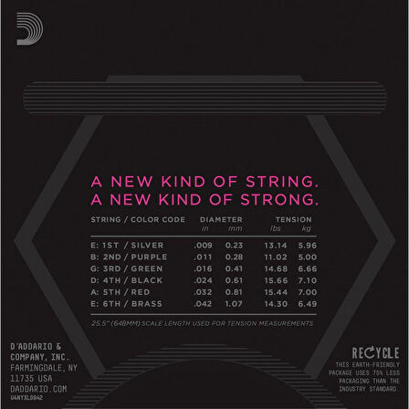 DADDARIO NYXL0942 ELEKTRO GİTAR TEL SETİ, 09-42, SUPER LIGHT