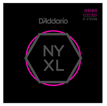 DADDARIO NYXL0980 ELEKTRO GİTAR TEL SETİ, 09-80, 8 TELLİ, SUPER LIGHT