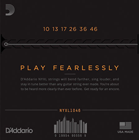 DADDARIO NYXL1046 ELEKTRO GİTAR TEL SETİ, 10-46, REGULAR LIGHT