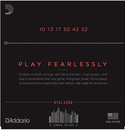 DADDARIO NYXL1052 ELEKTRO GİTAR TEL SETİ, 10-52, LIGHT TOP/HEAVY BOTTOM
