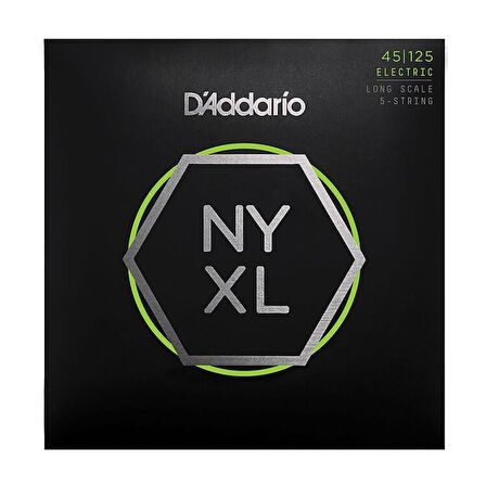 DADDARIO NYXL45125 BASS GİTAR TEL SETİ, NYXL SERİSİ, LONG SCALE, 5 TELLİ