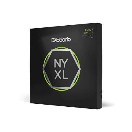 DADDARIO NYXL45125 BASS GİTAR TEL SETİ, NYXL SERİSİ, LONG SCALE, 5 TELLİ