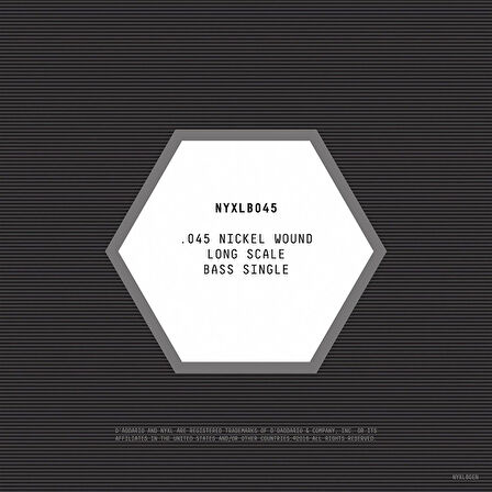 DADDARIO NYXLB045 BASS TEK TEL, NYXL SERİSİ, NİKEL SARIM, 0.045