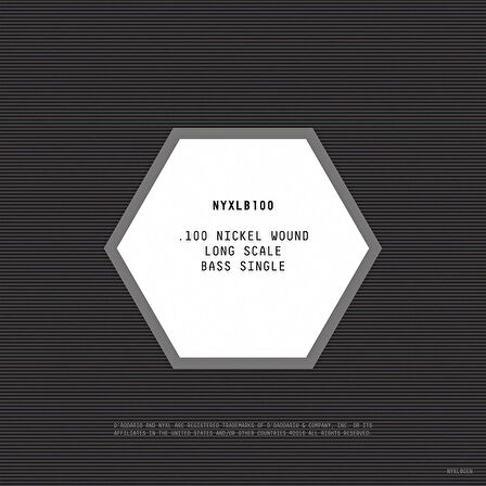 DADDARIO NYXLB100 BASS TEK TEL, NYXL SERİSİ, NİKEL SARIM, 0.100