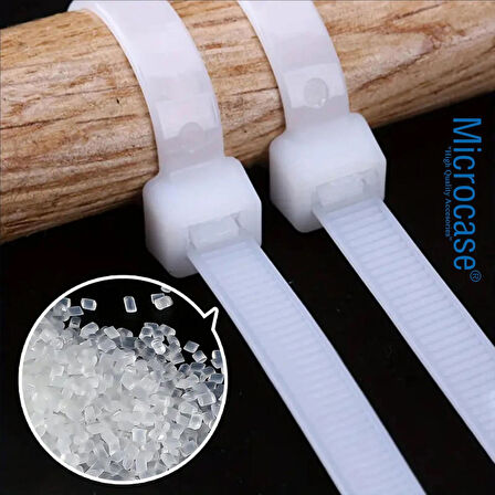 Microcase Plastik Kablo Bağı Cırt Kelepçe 3.6 X 100MM  Şeffaf 25 Adet-AL4483