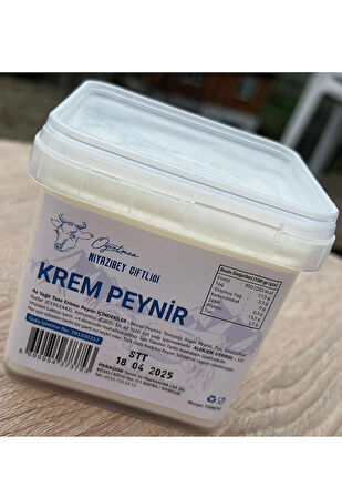 NiyaziBey Çiftliği Taze Krem Peynir 500gr ,Kahvaltılar İçin Sürülebilir Taze Lezzet, Katkısız ve Doğal Beyaz Peynir