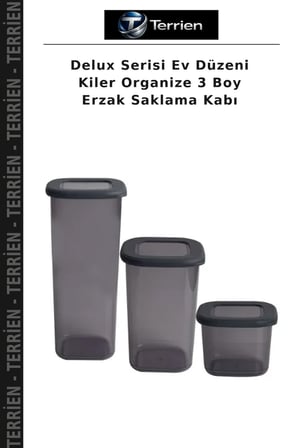 Delux Serisi Ev Düzeni Kiler Organize 3 Boy Erzak Saklama Kabı