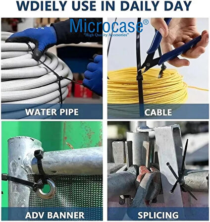 Microcase Yeniden Kullanılabilir Bağcık Kablo Eşya Sabitleme Düzenleme Bağı 30cm  5 ADET - AL5255