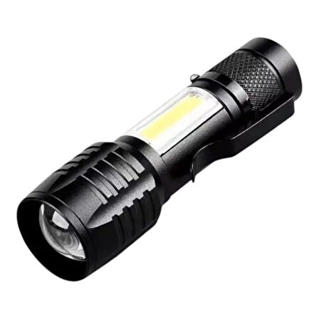 Wison Ws-5454 Taktik El Feneri Usb Şarj Edilebilir Kamp Feneri Cob Zumlanabilir Mini Taşınabilir El Feneri