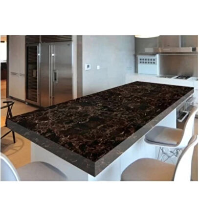 Siyah Mermer Desenli Yapışkanlı Tezgah Folyosu (3 Mt.x 60 Cm)