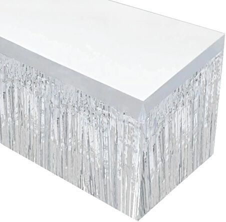 Gümüş Metalize Masa Eteği 275x75 Cm – Kendinden Yapışkanlı
