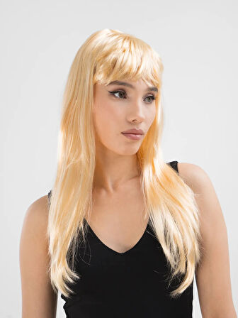 Platin Altın Dore Renk Uzun Düz Parti Peruğu