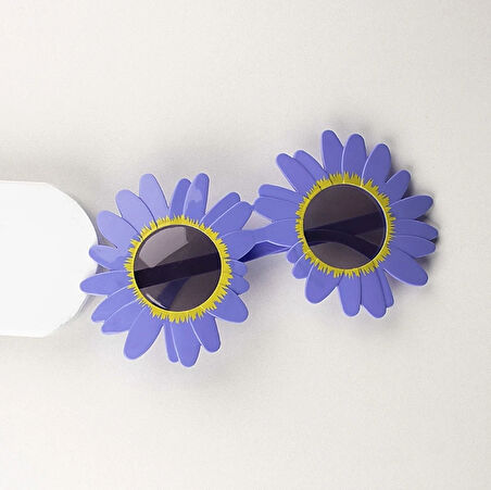 Mor Renk Papatya Şekilli Parti Gözlüğü 18x10 Cm