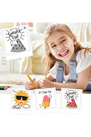 Çocuk Kamera Baskı Kağıdı, 5’li Rulo 57x25mm Çekirdekli Fotoğraf Baskı Termal Kağıt Rulo