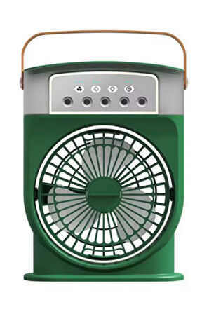 Şarjlı 600 Ml Su Hazneli Taşınabilir Masaüstü Vanilatör  Güçlü Fan Ve 2000 Mah Pil Yeşil