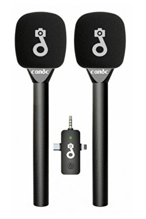 Çift Mikrofonlu Profosyonel Kablosuz Yüksek Kaliteli Ses Kaydı Röportaj Mikrofonu