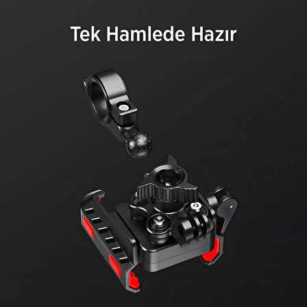 Gidon Bağlantılı 360° Derece Ayarlanabilir 3.5”-7.2” Uyumlu Motosiklet Bisiklet Telefon Tutucu