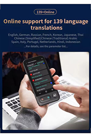 Kameralı 140 Dilde Wifi Özellikli Translator Elektronik Çeviri Cihazı Türkçe Menü
