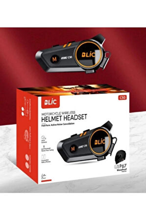 C50 Motosiklet Intercom Kask Kulaklık 1000 Mah Rgb Işıklı Bluetooth Kulaklık Ip67