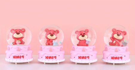 Ayıcıklı Işıklı Kar Küresi 7 Cm Alk3102