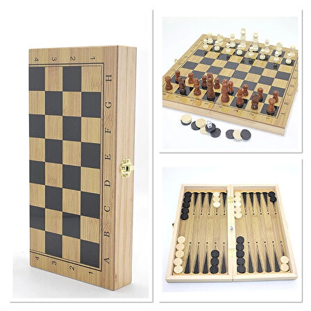 Ahşap Satranç Ve Tavla Seti Alk4242