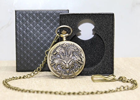 Özel Kutulu Dragonlu Antik Köstekli Saat Alk4680