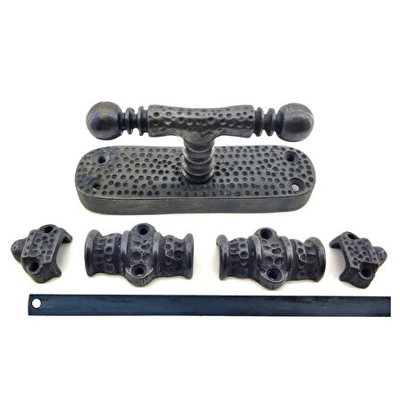 Antika Tarz Dekoratif Pirinç Üstten İspanyolet - 133x40 Mm, Oksit