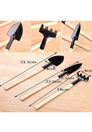 Mini Ahşap Hobi Bahçe Seti 3 Parça